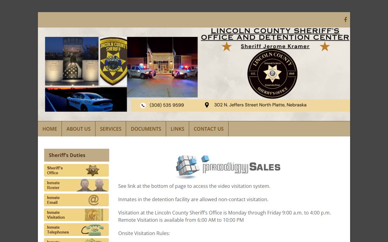 Lincoln County visitation rules for Hooker County inmate records